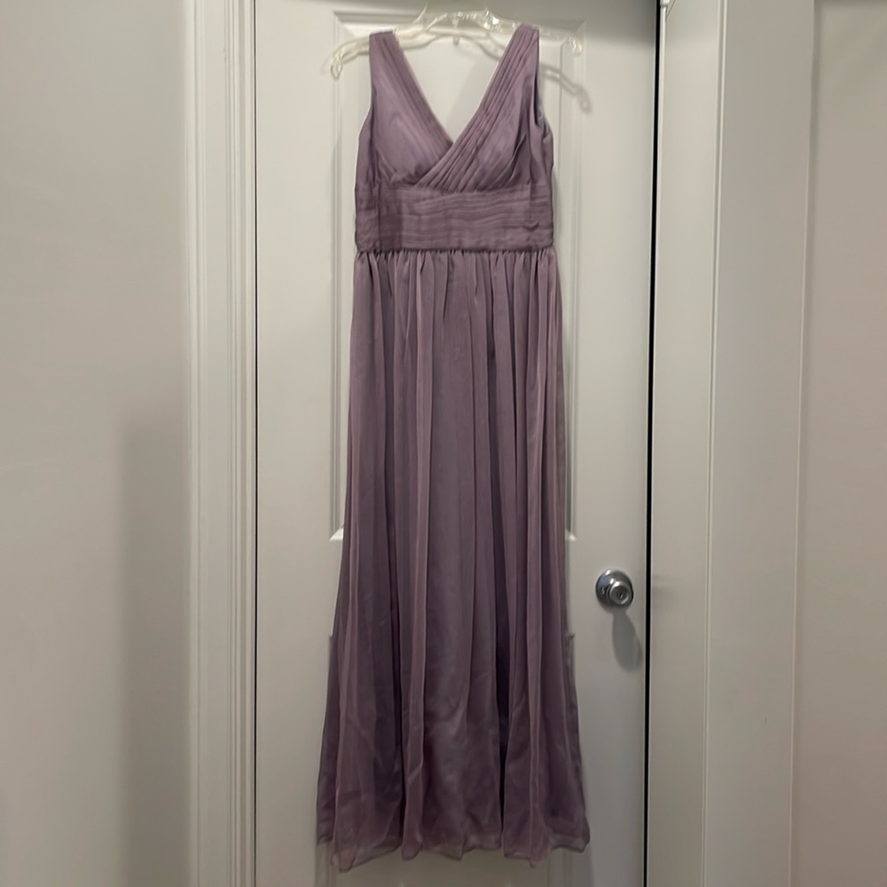 Purple floor length formal dress